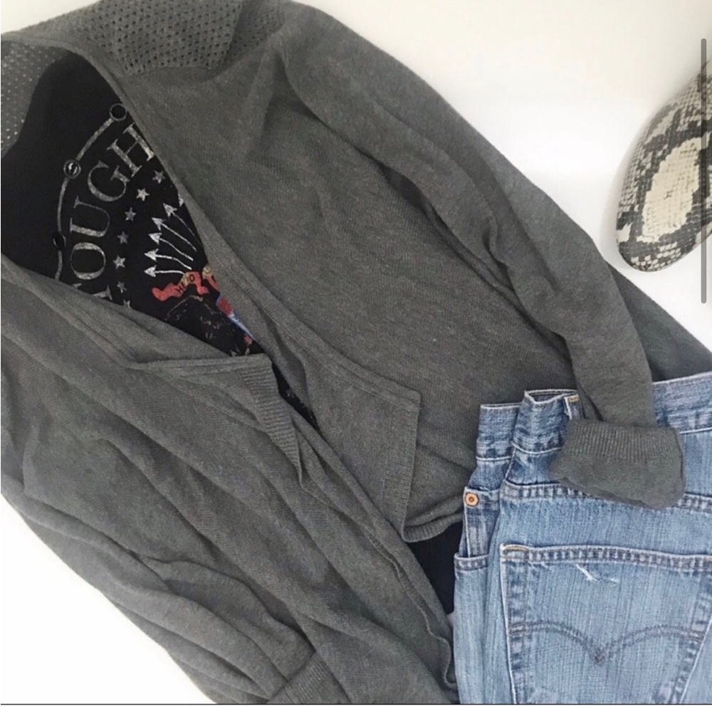 Retro-Ology cardigan sweater, gray size L